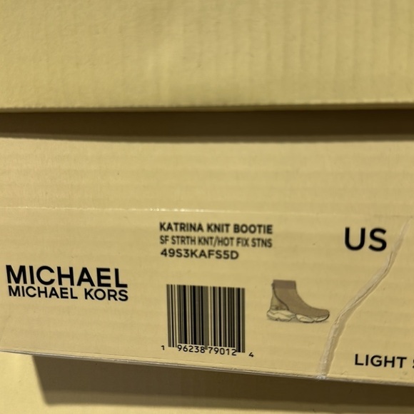 Michael Kors Katrina stretch knit bootie hot fix stones embellished sparkly gold - Picture 9 of 12